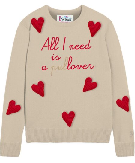 Maglione MC2 SAINT BARTH donna NEW QUEEN in misto cashmere NEED PULLOVER col beige