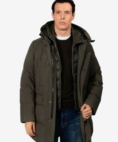 Parka MONTECORE uomo imbottito in piuma - Mud Grey