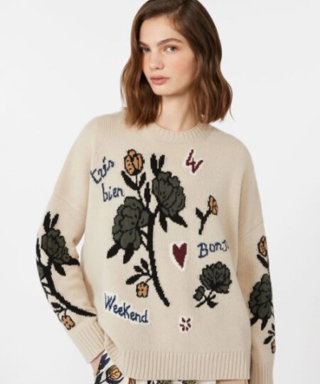 Maglia over MAX MARA WEEKEND in filato di lana - ecru PAVIDI