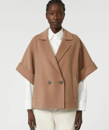 Cappotto corto MAX MARA WEEKEND in drap di lana - marrone chiaro PERA