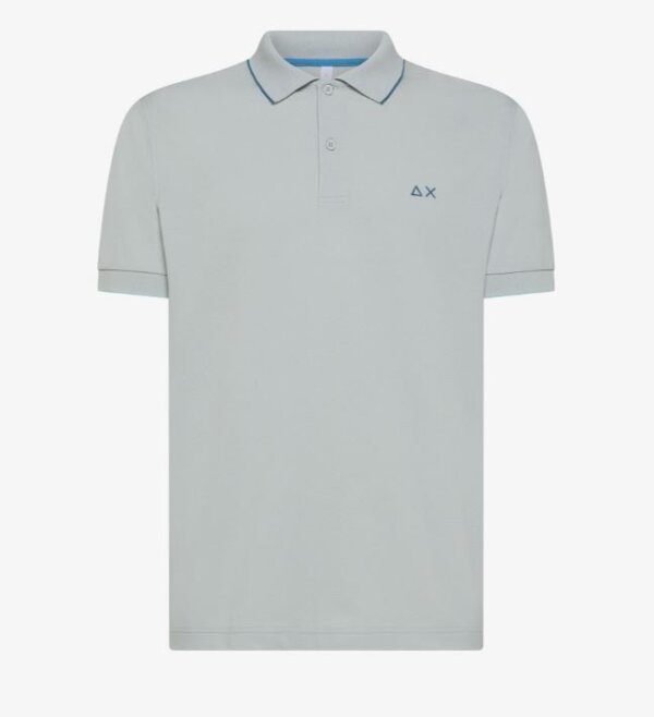 Polo SUN68 uomo small stripes on collar col. GRIGIO CHIARO