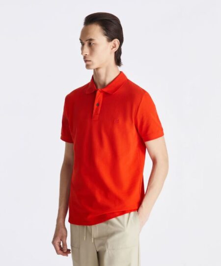 Polo PEUTEREY in cotone piqué con logo ricamato ZENO 02 - ARANCIO SPEZIATO