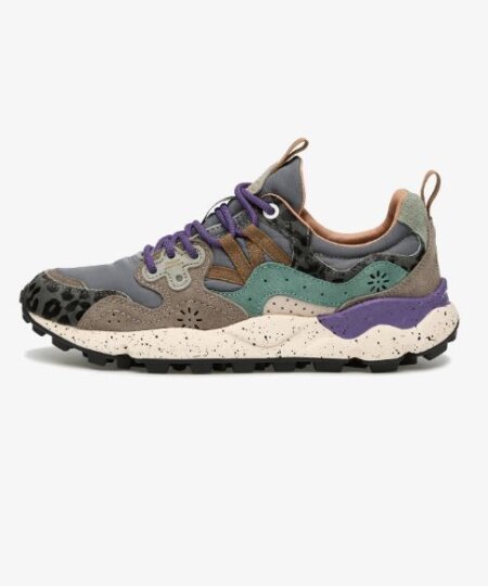 Sneakers FLOWERMOUNTAIN Yamano 3 Woman suede/pony hair/nylon dark grey-anthracite-bottle