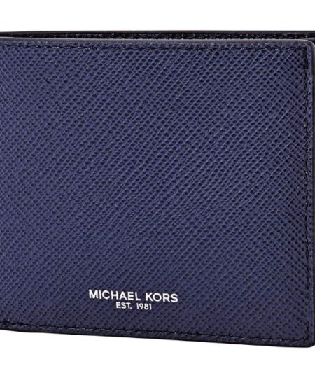 Portafoglio uomo MICHAEL KORS in pelle lavorata HARRISON Navy Blue