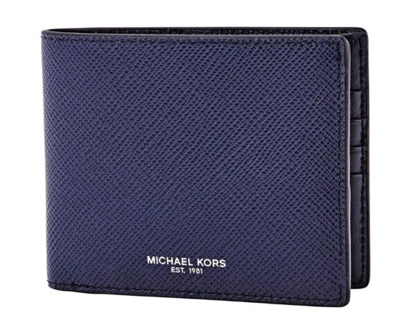 Portafoglio uomo MICHAEL KORS in pelle lavorata HARRISON Navy Blue