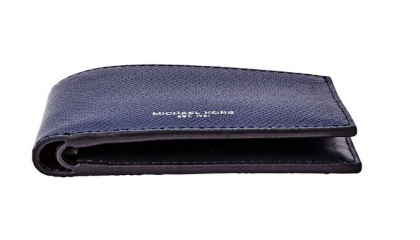 Portafoglio uomo MICHAEL KORS in pelle lavorata HARRISON Navy Blue - immagine 3