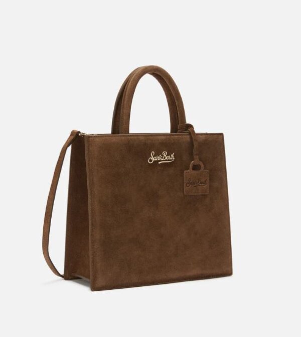 Borsa MC2 Saint Barth a mano Shop Bag Midi in pelle scamosciata Marrone - immagine 2