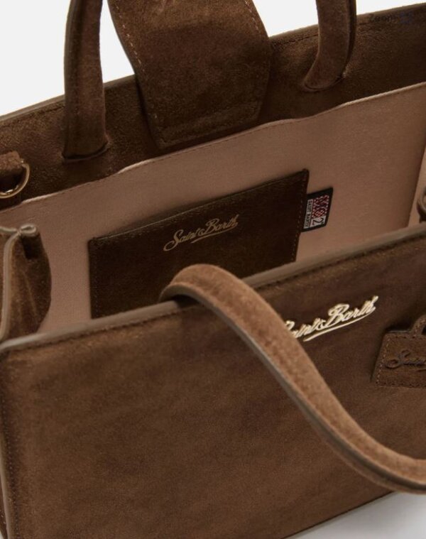Borsa MC2 Saint Barth a mano Shop Bag Midi in pelle scamosciata Marrone - immagine 3