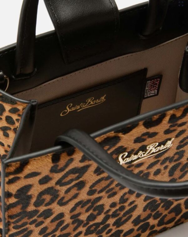 Borsa MC2 Saint Barth Shop Bag Mini in cavallino con stampa animalier LEOPARD - immagine 3