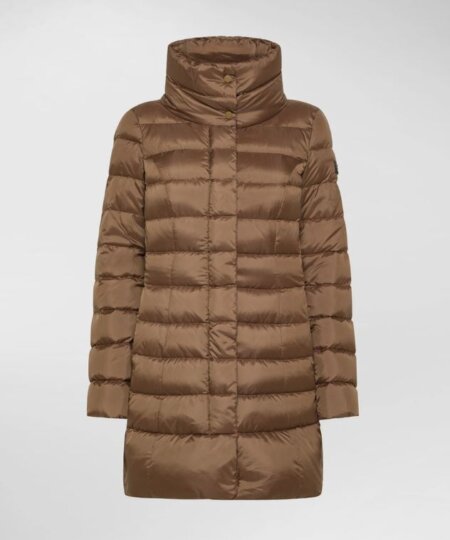 Piumino lungo PEUTEREY donna slim a collo alto SOBCHAK MQN 03 - Nocciola