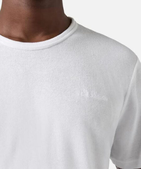 T-shirt uomo MC2 Saint Barth tinta unita bianca in spugna