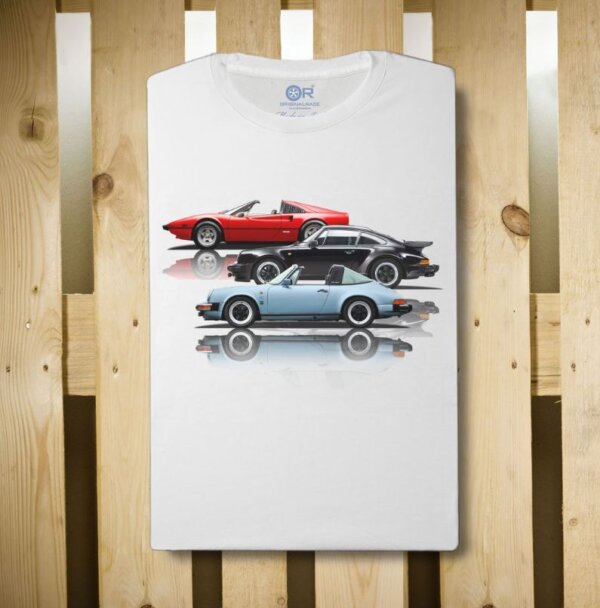 T-Shirt in cotone ORIGINAL RACE Street Sport Cars 1 - White