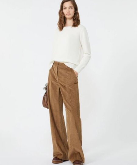 Pantalone ampio MAX MARA WEEKEND in velluto a coste - nocciola TANIA