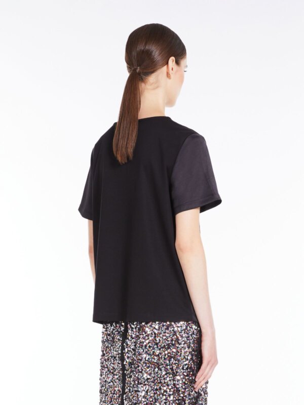T-shirt in raso tecnico e jersey MaxMara Weekend Torres nero - immagine 2