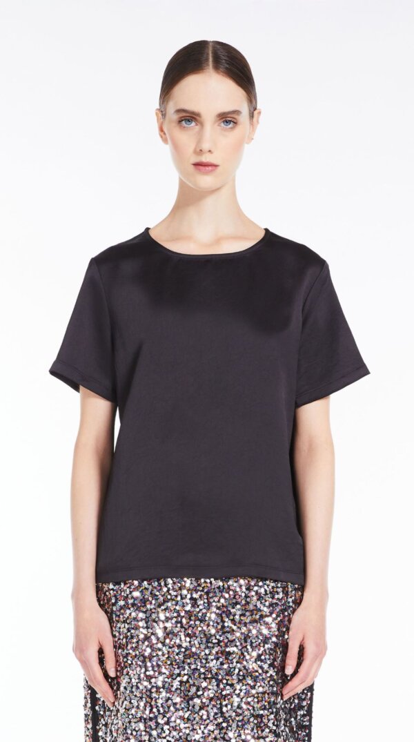 T-shirt in raso tecnico e jersey MaxMara Weekend Torres nero