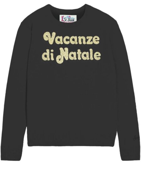 Maglione MC2 SAINT BARTH donna NEW QUEEN in misto cashmere VACANZE di NATALE col.nero