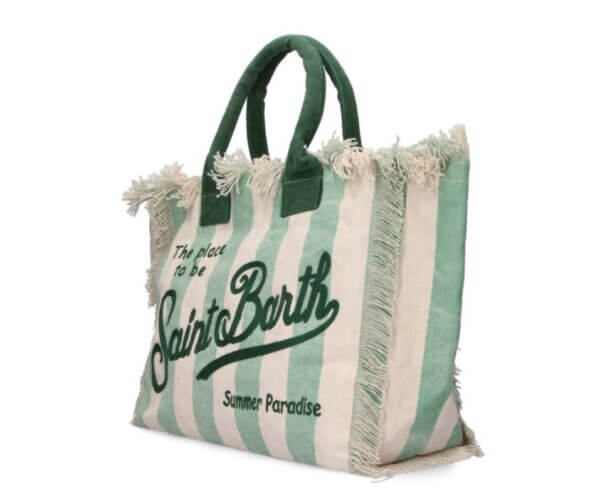 Borsa MC2 Saint Barth in tela di cotone Vanity Stripes Pop V53 - immagine 2
