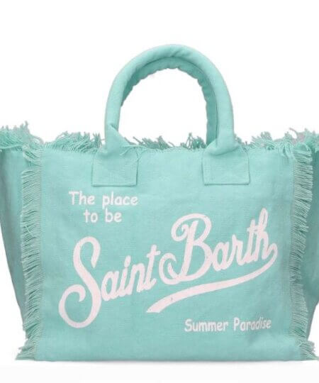 Borsa MC2 Saint Barth Vanity in tela di cotone 56 WATER GREEN