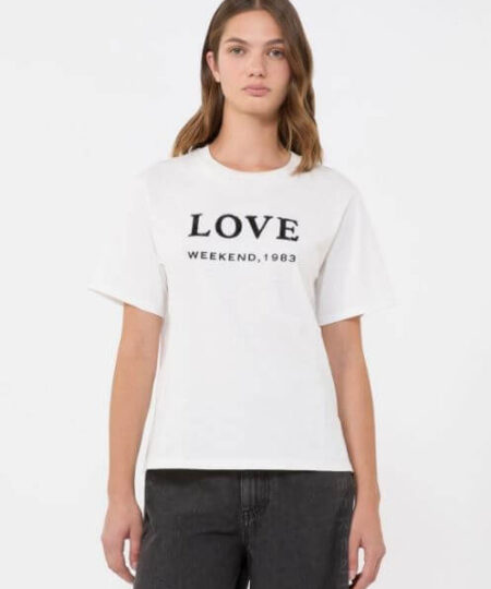 Weekend Max Mara - T-Shirt in jersey con stampa e ricami WKDAGILE - Bianco