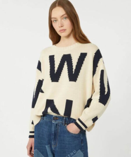 Weekend Max Mara - Girocollo in cotone fantasia W  WKDCELEBRE- Panna / Blu