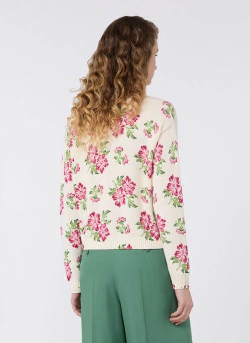 Weekend Max Mara - Maglia in cotone con stampa fiori WKDEDITTO - Ecru - immagine 3