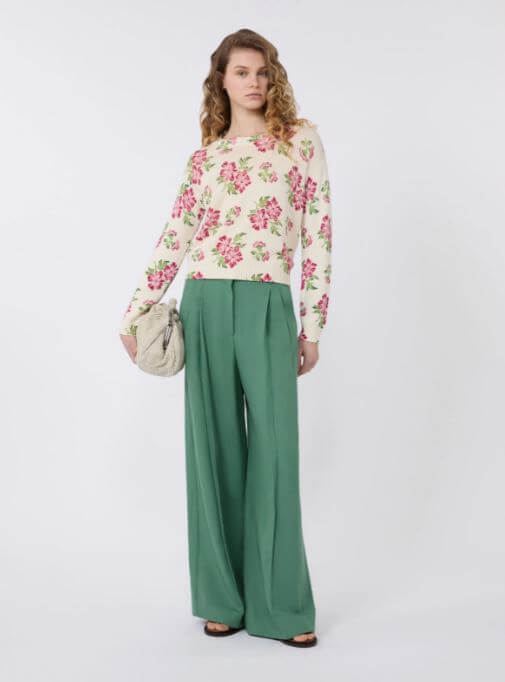 Weekend Max Mara - Maglia in cotone con stampa fiori WKDEDITTO - Ecru