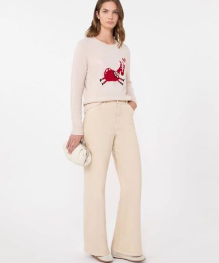 Weekend Max Mara - Pantalone wide leg in drill di cotone WKDMEDINA - Sabbia