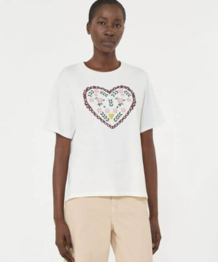 Weekend Max Mara - T-Shirt in cotone con stampa grafica WKDTENUE - Bianco