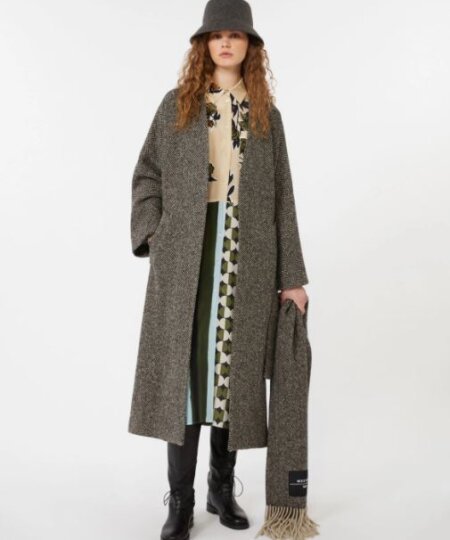 Cappotto a vestaglia MAX MARA WEEKEND in tweed di lana - nero ZENICA